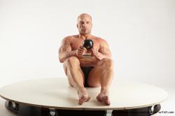 Swimsuit Gymnastic poses Man White Standing poses - ALL Muscular Bald Standing poses - simple Standard Photoshoot Academic